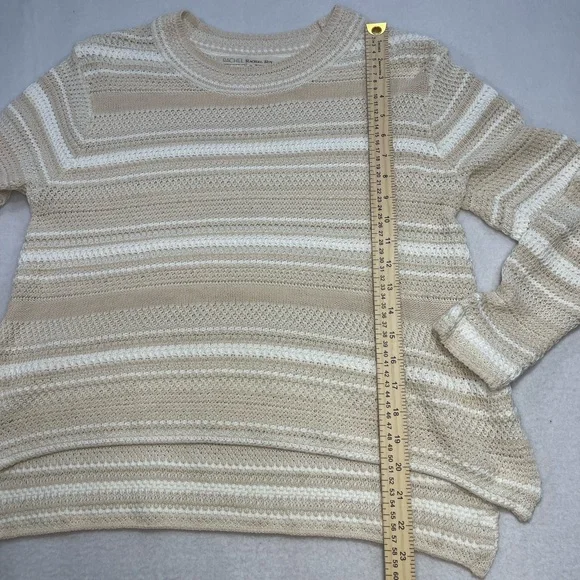 Rachel Roy Cream Stripe Knit Sweater Lightweight Boho Small - Picture 6 of 6